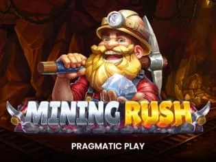 Слот Mining Rush с шахтёром, вагонетками и золотом в BRO Casino